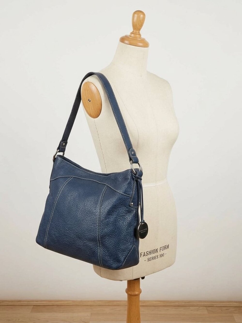 Talbots Navy Leather Shoulder Bag